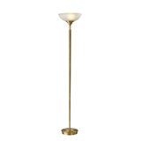 71'' Antique Brass Torchiere Floor Lamp