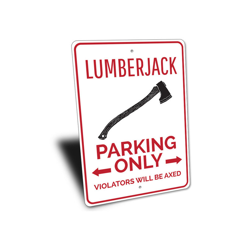Enseigne en aluminium Lumberjack, H 14 po x l 10 po x P 0,04 po