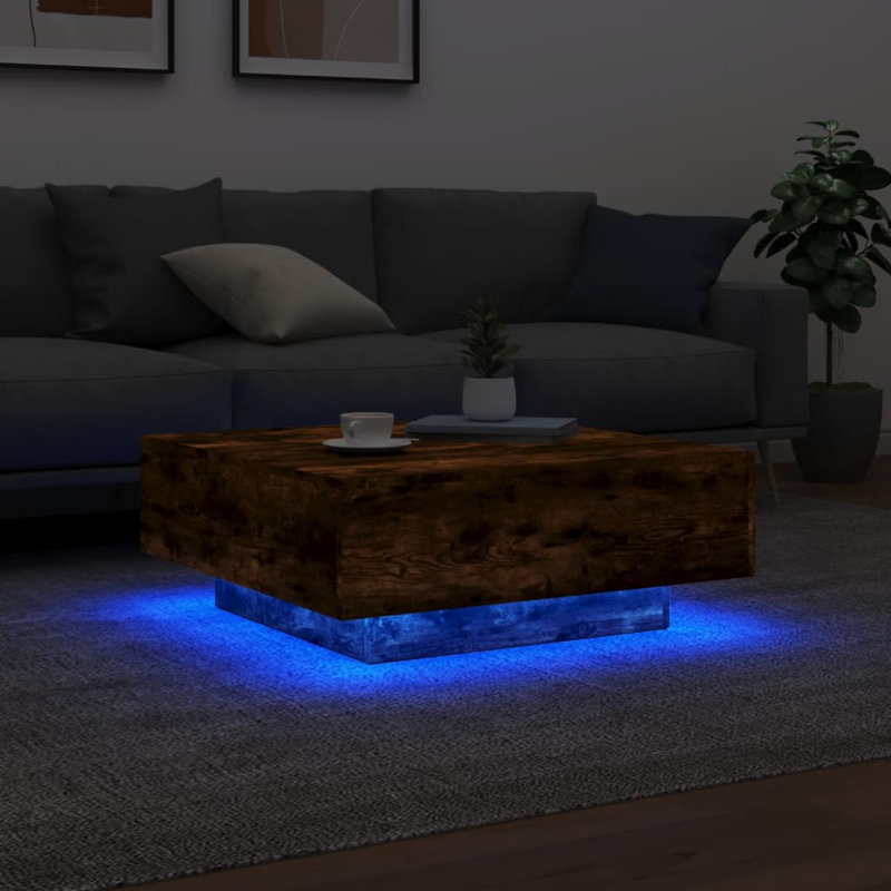 Bronda Four Leg Coffee Table, 31cm H x 80cm W x 80cm D, Smoked Oak
