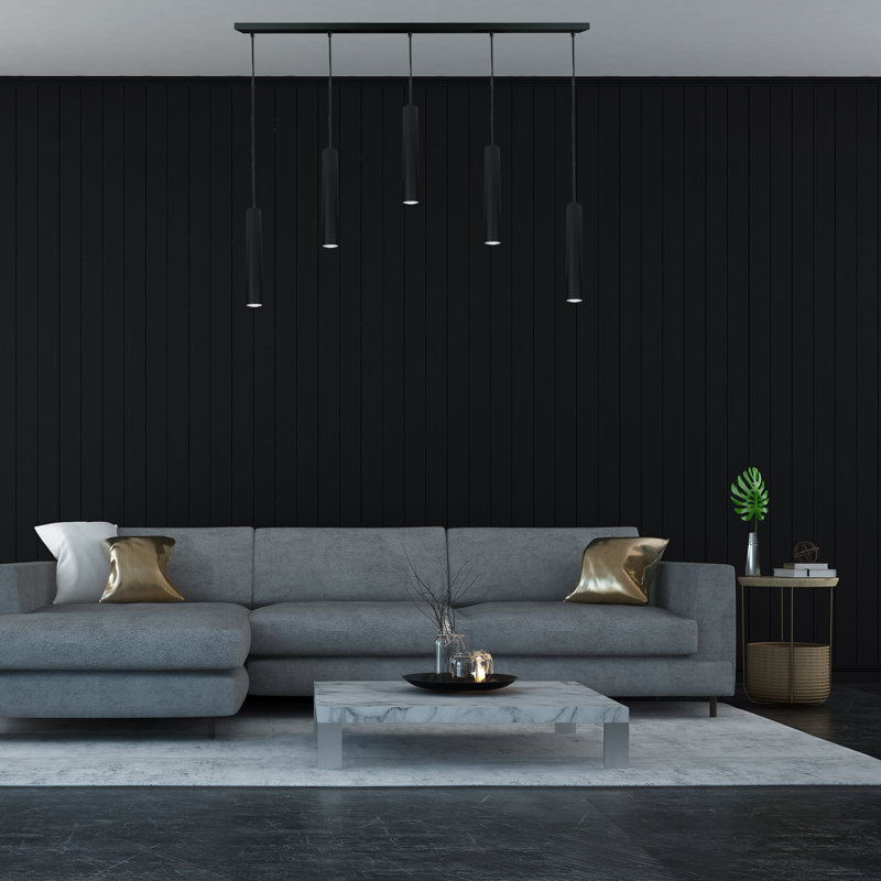 Svala - Light Matte Black Cylinder Pendant, 5