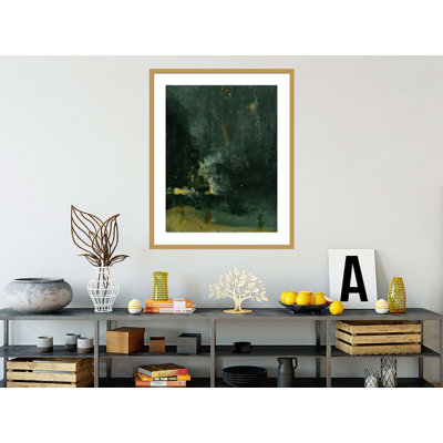 «Nocturne in Black and Gold the Falling Rocket» par James McNeill Whistler, impression giclée encadrée