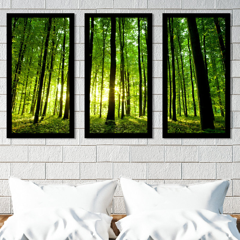 Enlighten Me Black Framed Green Photographic Print Set
