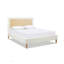 Lit plateforme tapissier à dossier en canne, grand, polyester blanc antique pour des meubles de chambre à coucher élégants et durables-1477773659