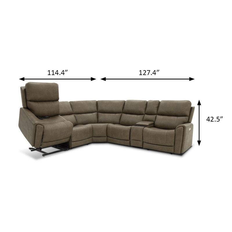 Canapé modulaire électrique contemporain avec lève-personne l 127,4 po