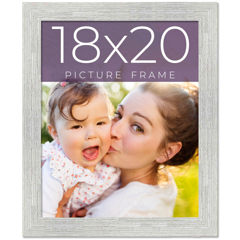 Cadre photo en bois massif Matiza, Blanc, 18 po x 20 po