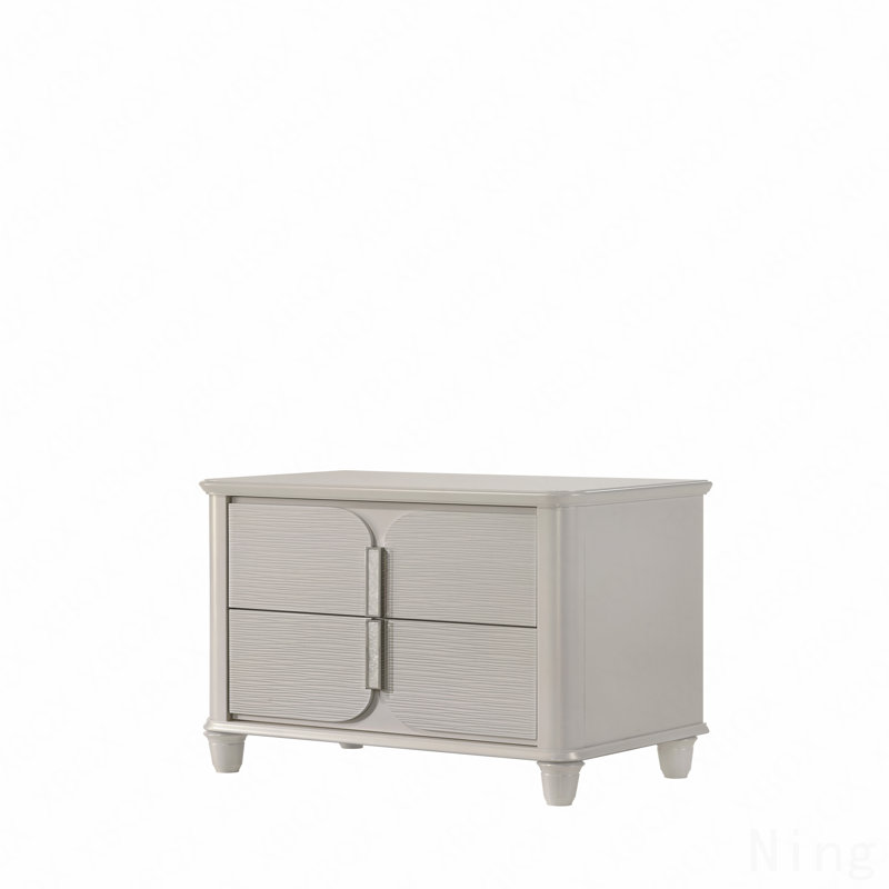 Table de chevet finition perle blanche