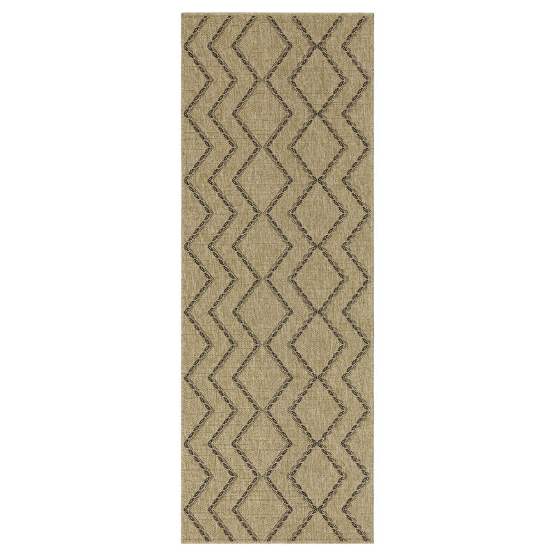 Tapis intérieur / extérieur 2 pi 7 po x 7 pi 3 po Earth Jute / Black