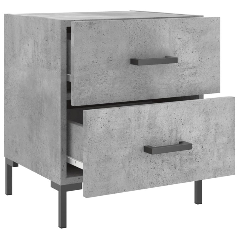 Ellayne 40 cm W Iron Bedside Table, Concrete Grey, Individual