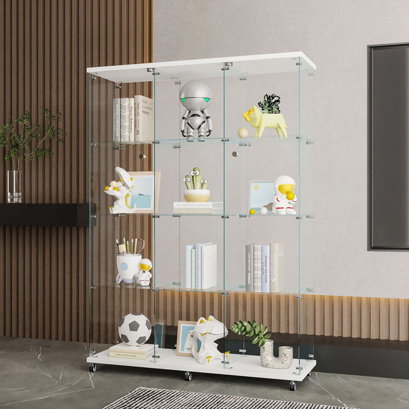 Extra Large Glass Display Cabinet With 4 Shelves, Curio Cabinet