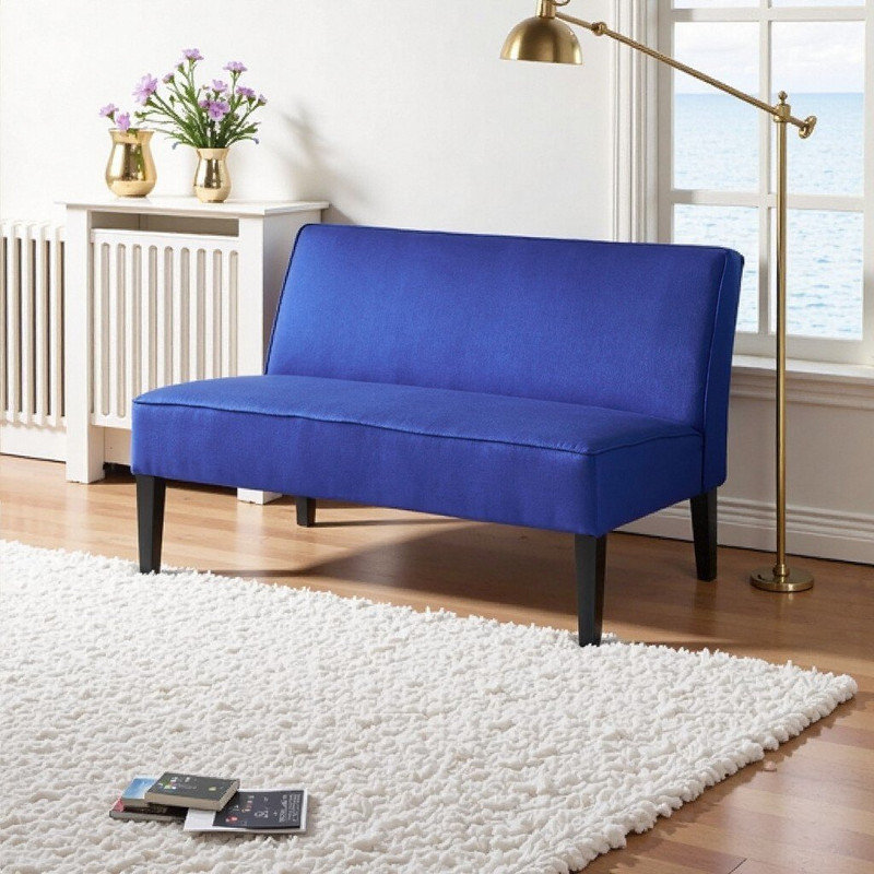 Fauteuil d'appoint rembourré Classic Linen - Élégance et confort intemporels, Blue
