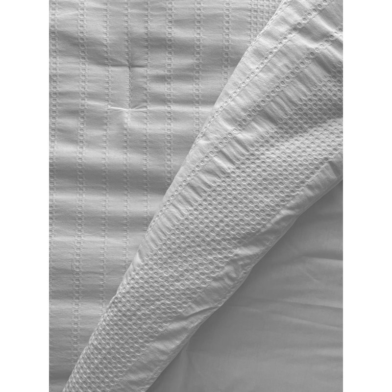 Gray Cotton Waffle Twin Comforter Set with Pillow Sham