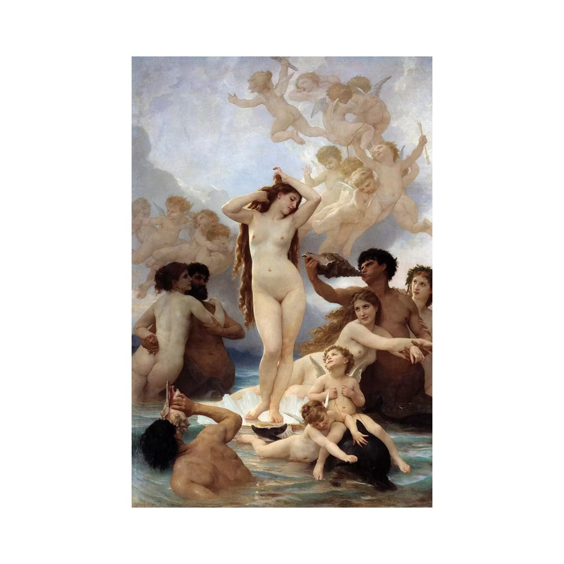 Birth Of Venus. 1879 by William-Adolphe Bouguereau - Wrapped Canvas Print, 20.32 cm H x 30.48 cm W