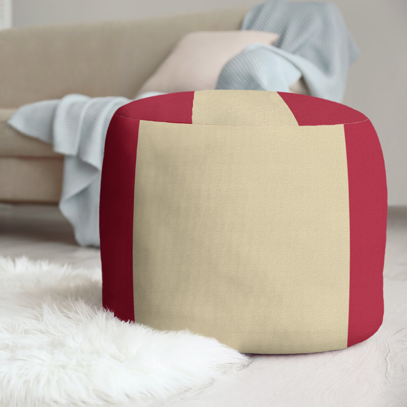 repose-pieds rond 20,5", Rouge / Beige