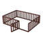 Wood Daybed Frame With Fence And Door Stylish Design Solid Construction Fast Assembly
