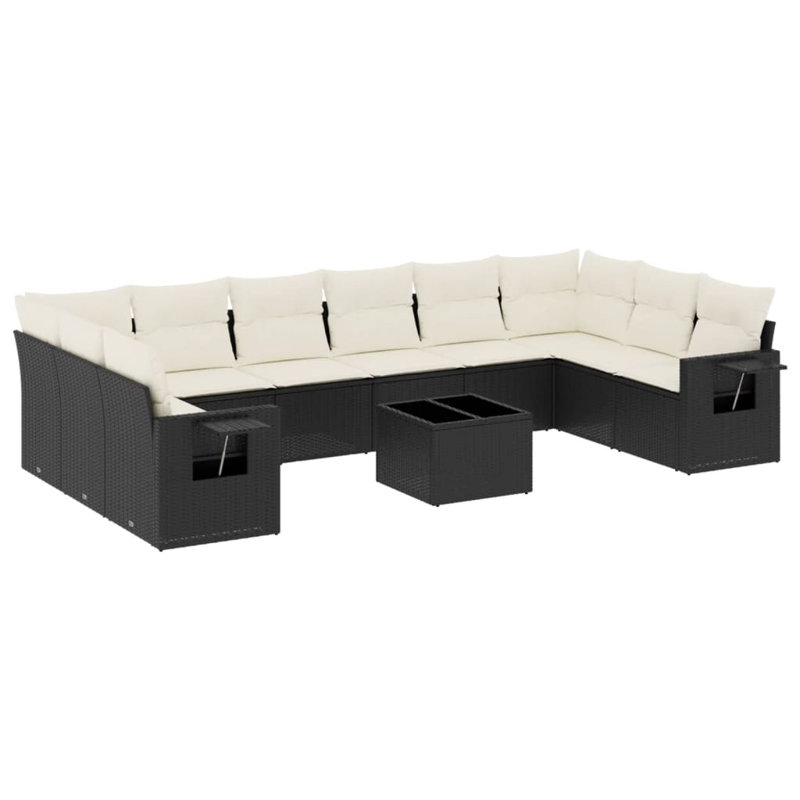 Grand canapé modulaire en rotin PE Vidaxl