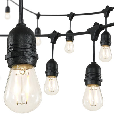 Beant 48' Outdoor 15 - Bulb Standard String Light (End to End Connectable)