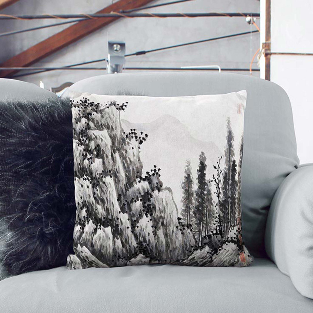 Landscape Vol.5 by Shen Zhou Cushion with Filling