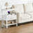 Nightstand with Built-in Charging Station, Bedside Table with Adjustable Fabric Drawer and 3-Tier Storage End Table-137114255