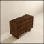 Commode à 6 tiroirs en noyer de style Mid-Century moderne H 32,2 po x l 47,2 po x P 17,7 po