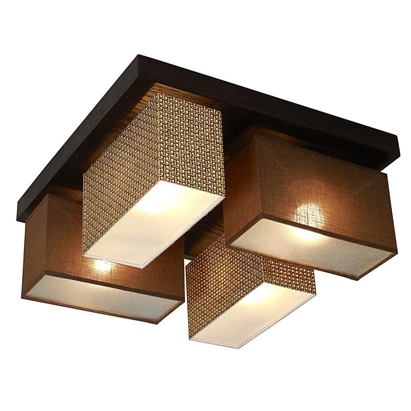 Judkins Flush Mount, Wenge, China grass/Transparent orange