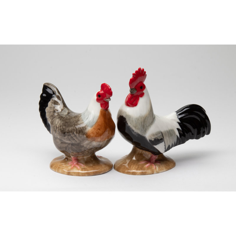 Cosmos Gifts Rooster and Hen 2-Piece Salt & Pepper Set