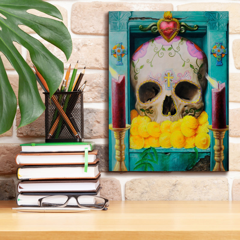 "Calavera" par Robert Valadez, H 16 po x l 12 po x P 0,75 po
