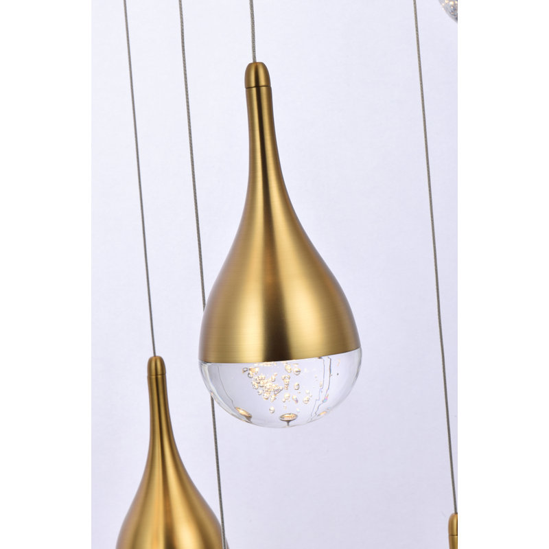 Carilyn - Light Pendant, 9" H x 30" W x 30" D, Satin Gold