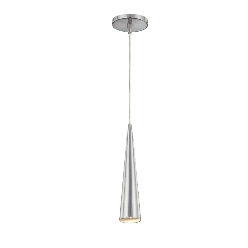 Luminaire suspendu conique 1 lumière, Nickel satiné, Petit, Nickel satiné