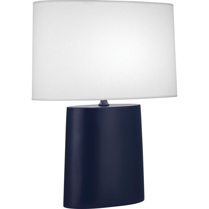 Victor Ceramic Table Lamp, Matte Midnight Blue