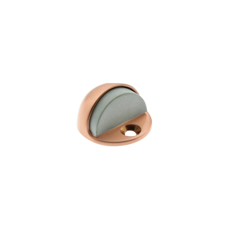 Solid Brass Floor Mount Stop, Bright Copper