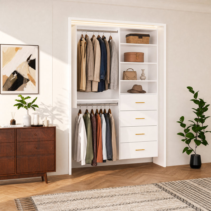 Unité de rangement à 4 tiroirs de 19,5 po, série modulaire Closet, partie D, L 19,5 po x P 14,2 po x H 36 po