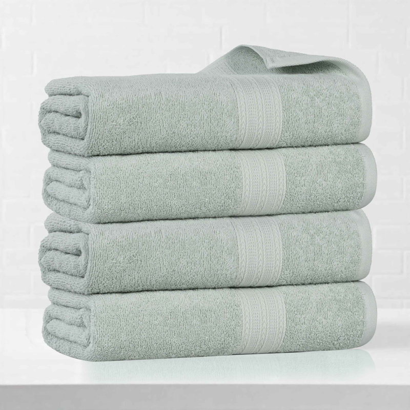 Ensemble de serviettes de bain écologiques en coton 100% Ringspun Hannu, Aquamarine