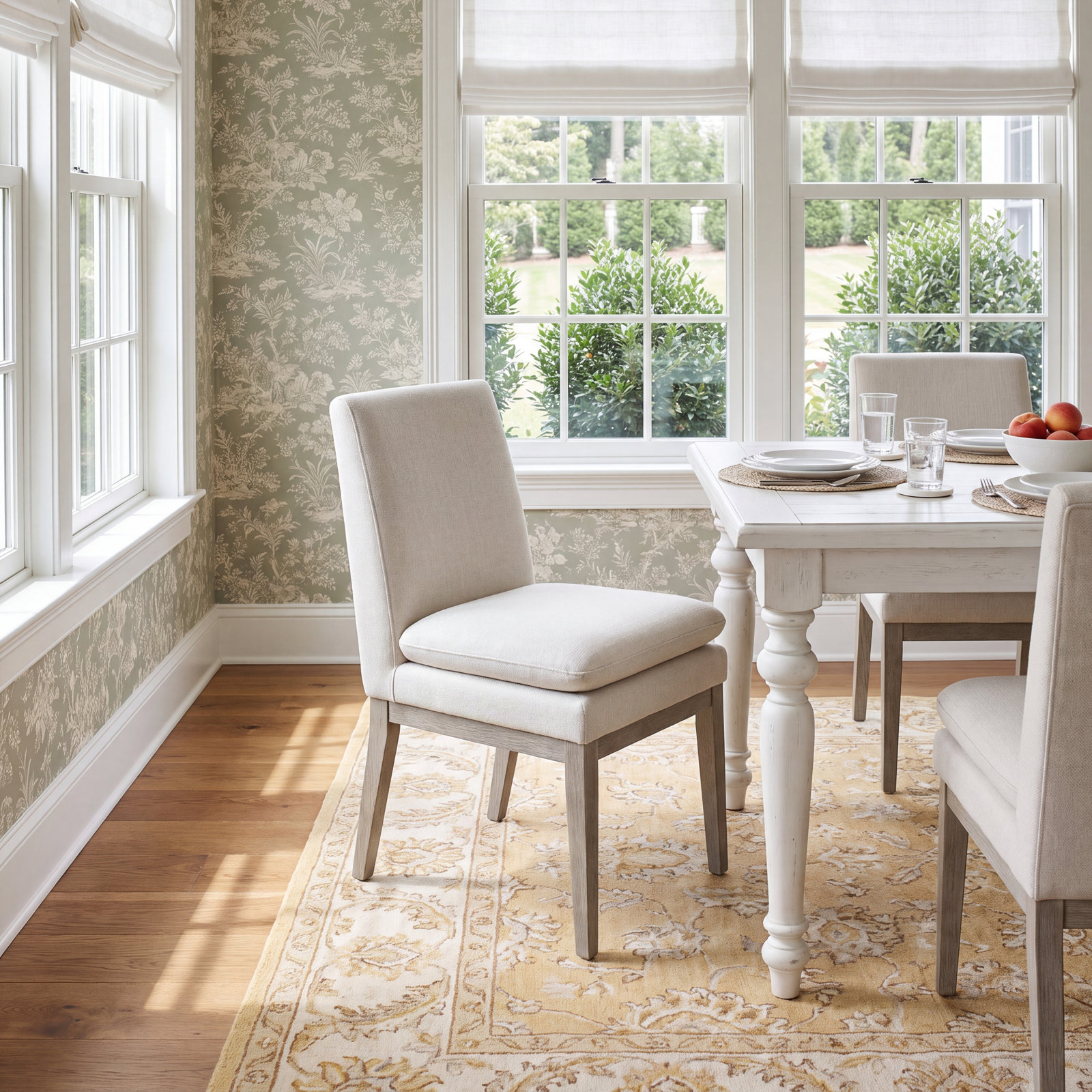Bethea Oak Parsons Chair, Effie Flint Performance Linen