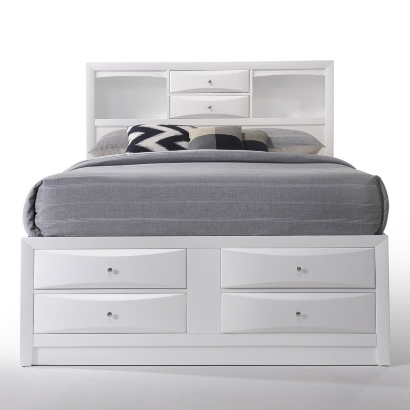 Ireland Queen Bed W/Storage, White