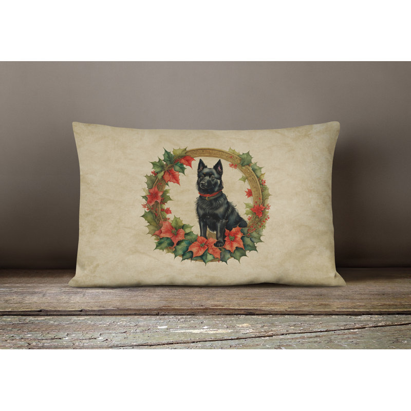 Coussin décoratif intérieur / extérieur en polyester Christmas, 12 po x 16 po, Rectangulaire