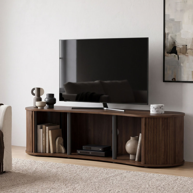 Flutoria Colluci Oval TV Unit, Royal Walnut