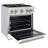 ZLINE Autograph Edition 30 in. Classic Satin Steel Gas Range w/ White Door & Accents-105283450