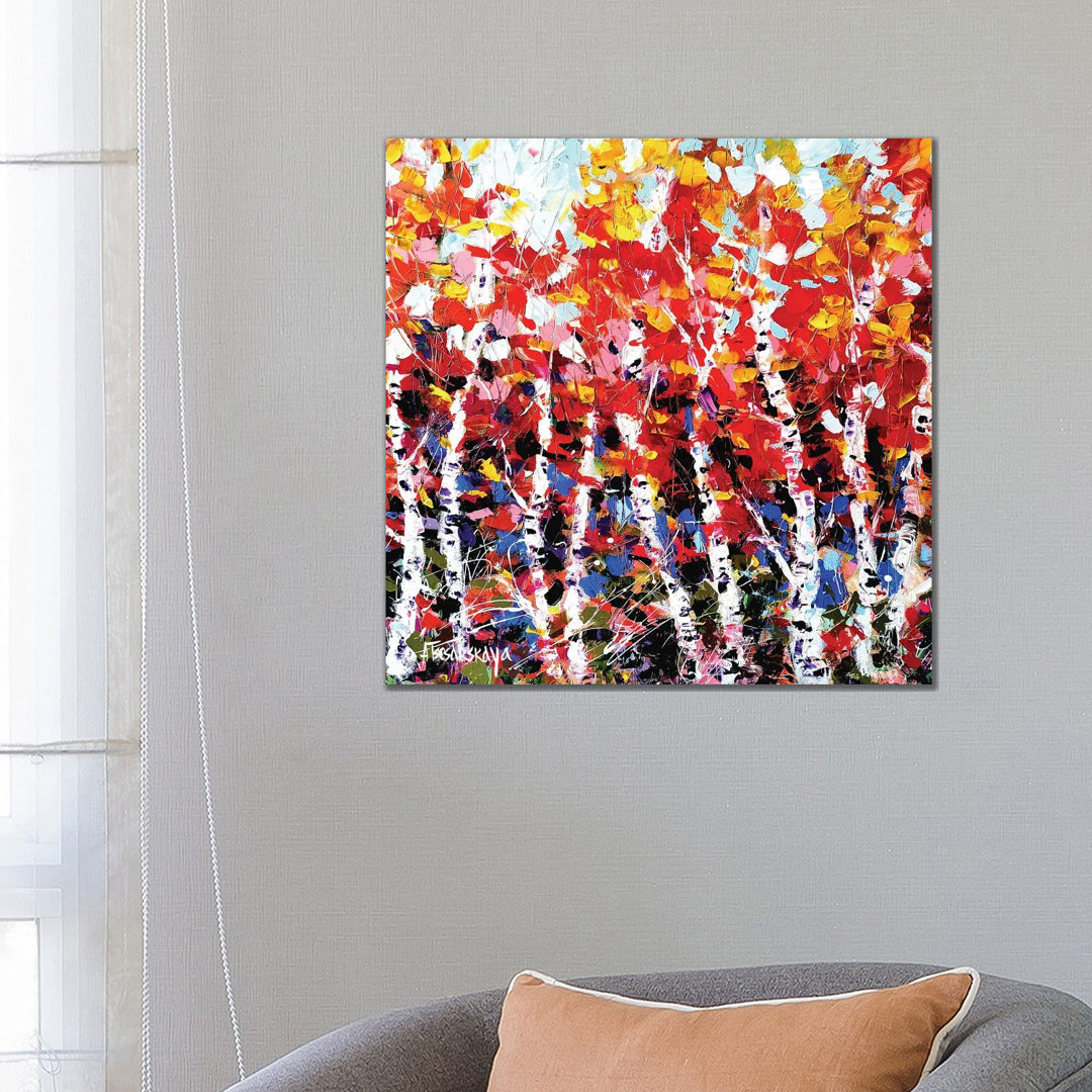 Herbstwald I von Aliaksandra Tsesarskaya - Galerie-GiclÃ©e auf Leinwand