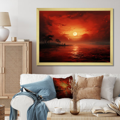 Red Crimson Horizon Harmony - Nautique et plage, impressions d'art mural_105671