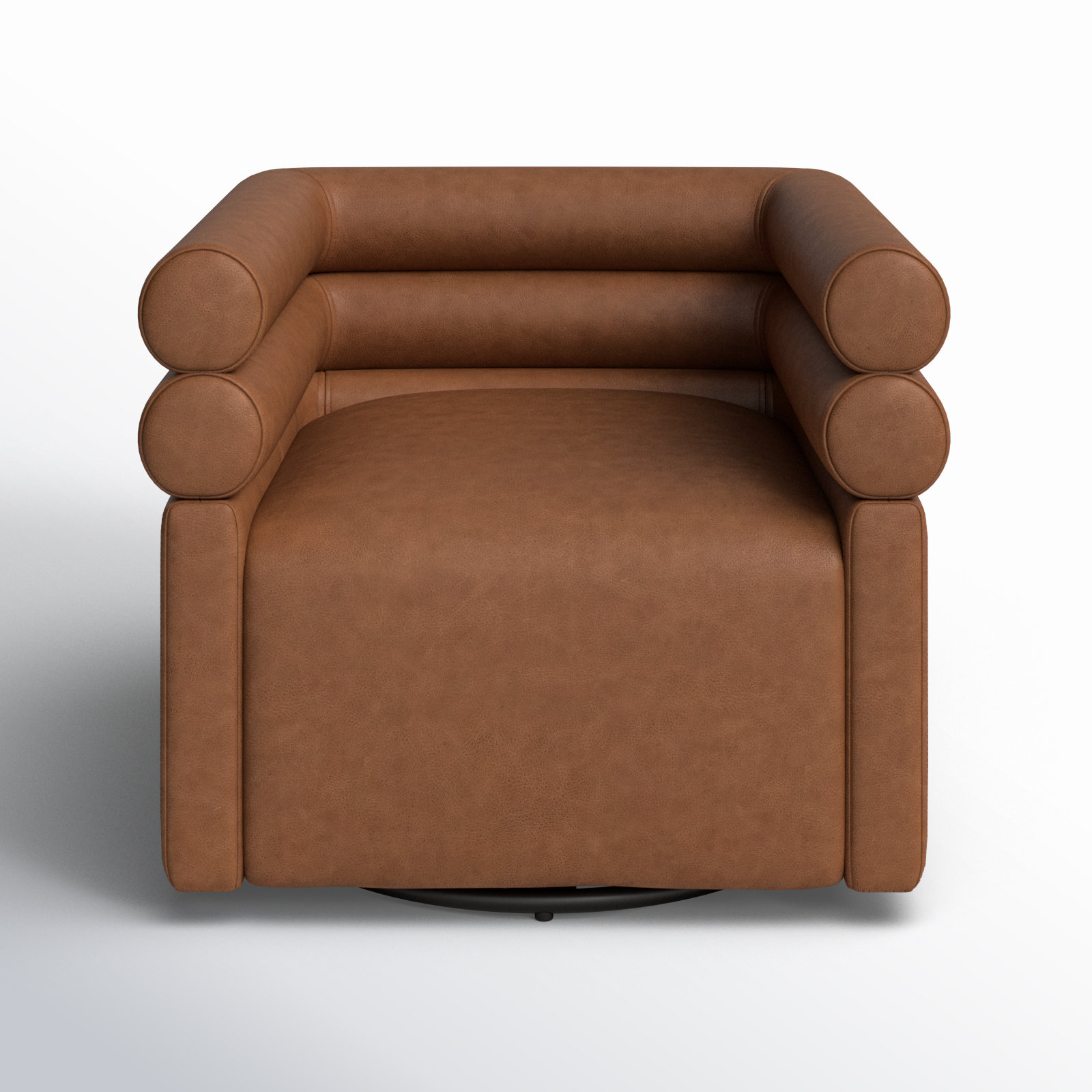 Arve Genuine Leather Swivel Armchair