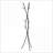 Coat Racks Free Standing Hall Tree with 8 Hooks, 74"H Black Metal Contemporary | Black | Metal