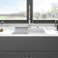 Évier de cuisine encastré en quartz blanc 25 po x 22 po, pierre épaisse pour l'élimination des vibrations, surface anti-égratignures et poreuse, ensemble avec évier avec grille de séchage 25 po x 22 po, essuyage à surface lisse, performance silencieuse,