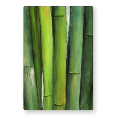 Green Bamboo - Bedroom Botanical Metal Print for Home Decor