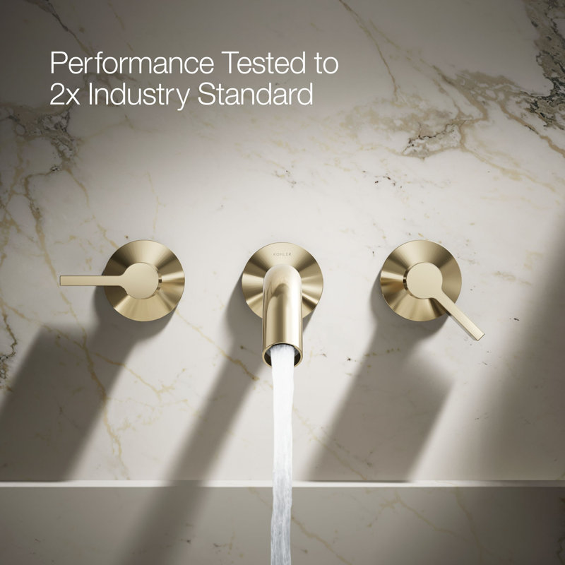 Components Wall-Mount Bathroom Sink Faucet Trim, Gold