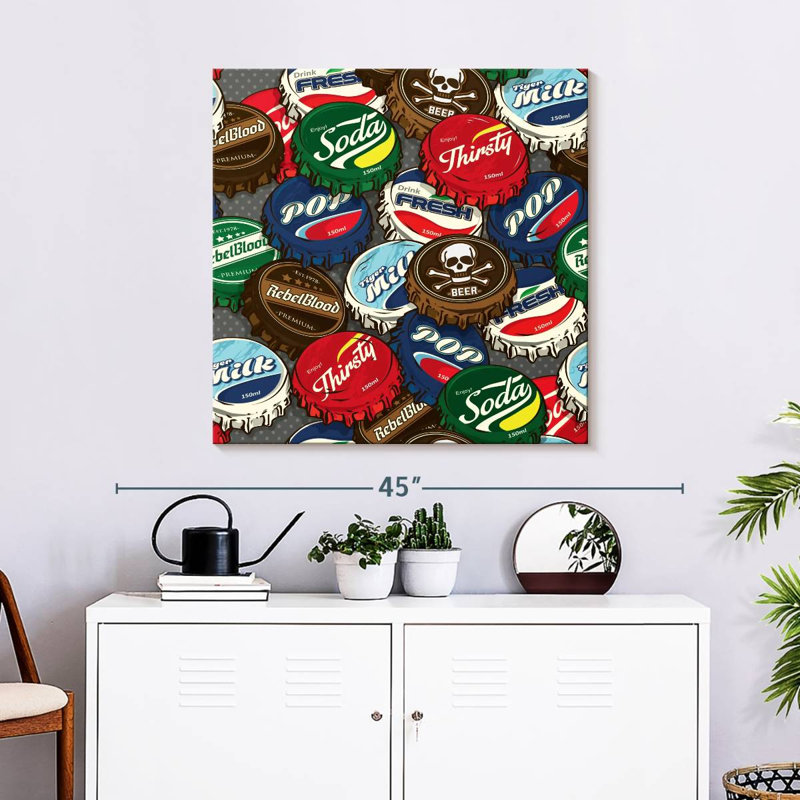 Tergel Soda Bottle Caps, 30" H x 30" W