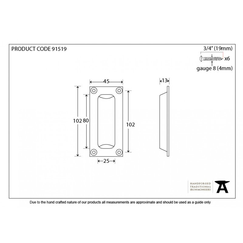 Flush Handles 9.2 cm centre Recessed Handle, Polished Chrome