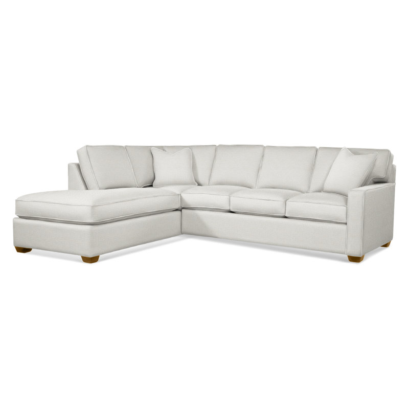 Ellora Upholstered Chaise L-Sectional, Havana, Left Hand Facing, Blue Chenille/Velvet Solid; 0809-63