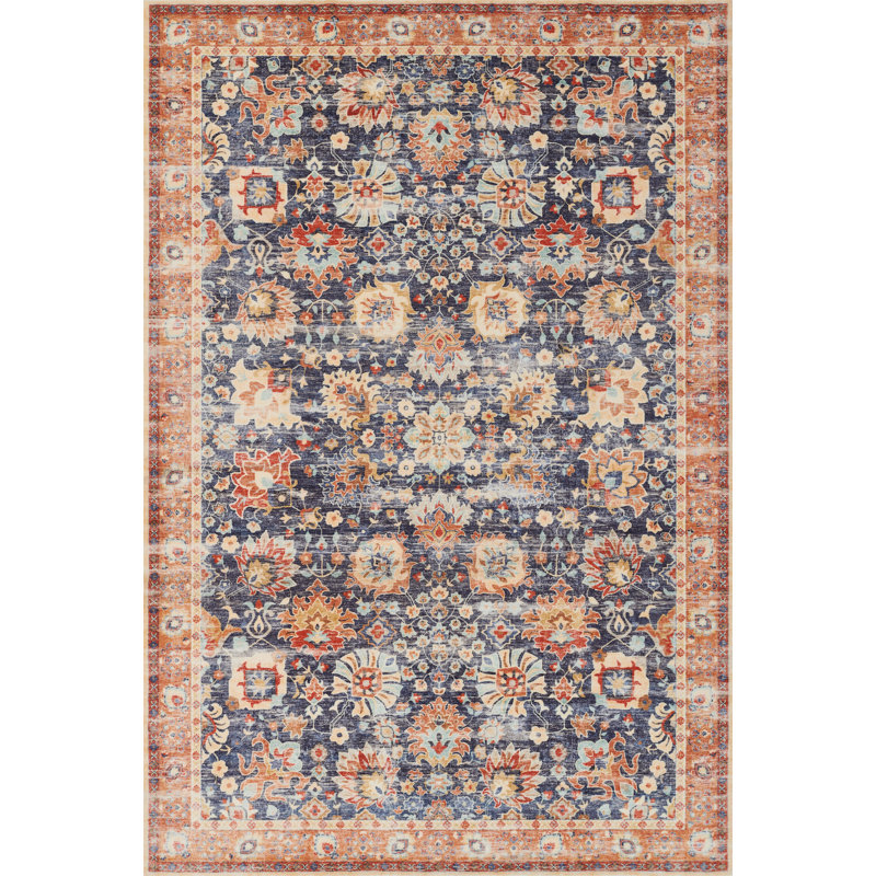 Tapis oriental bleu marine Figueroa, Rectangle 10 pi x 13 pi