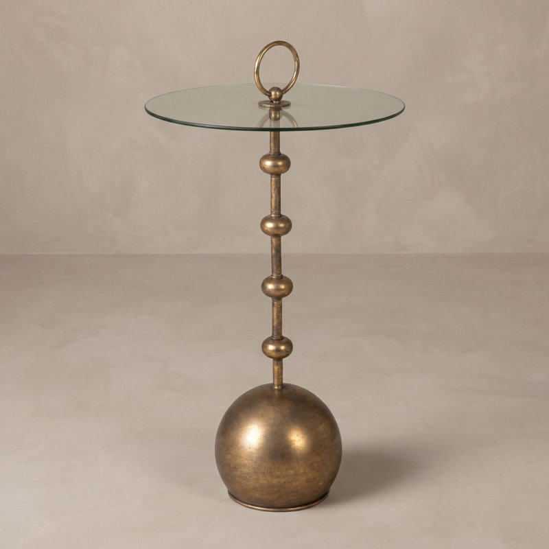Table d'appoint en métal et verre