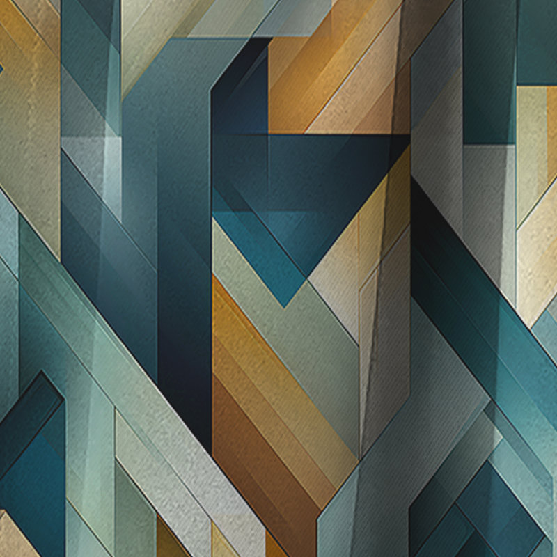 Gold Mystical Geometric Lines Symmetry - Rideau occultant géométrique abstrait - 1 panneau, L 52 po x L 63 po